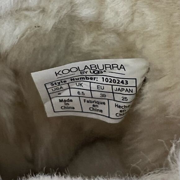 UGG Koolaburra Rozalia Tall Boots Tan Brown Size 8 Fur Lined Brown Bow - Picture 4 of 9